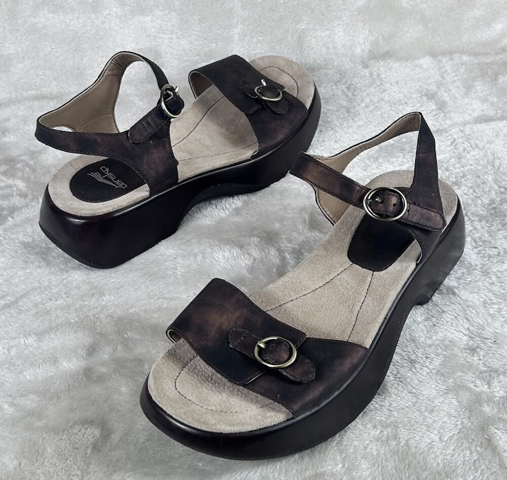 Dansko EU Size 39 | US 8.5-9 Lynnie Dark Brown Bronze Ankle Strap Sandals